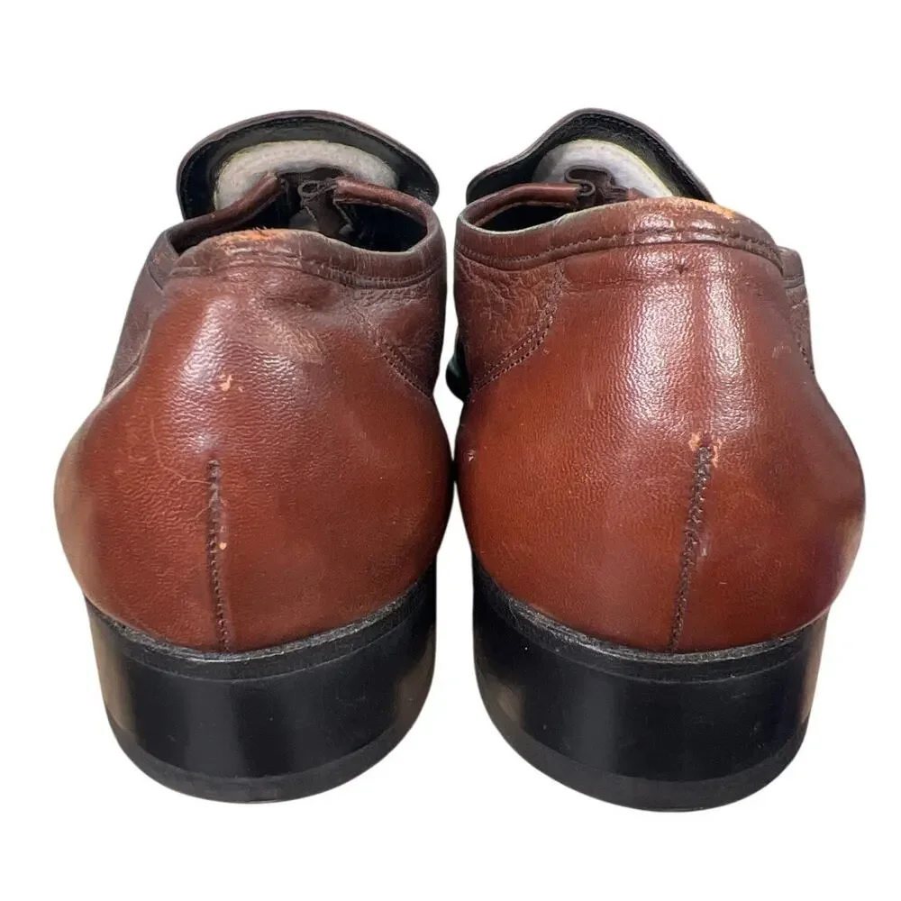 Vintage Florsheim Men’s Pisa Brown Leather Tassel Loafers Size US 10 D